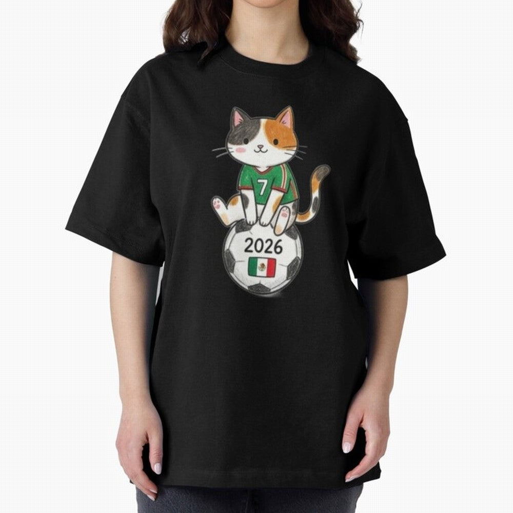 Mexico Soccer Cat #7 - 2026 World Cup Spirit Classic T-Shirt Show Match Day Excitement for Global Football Passion for FIFA World Cup 2026 USA Canada Mexico, Celebrating Cristiano Ronaldo, Haaland and CR7, England, France and Netherlands, Sports