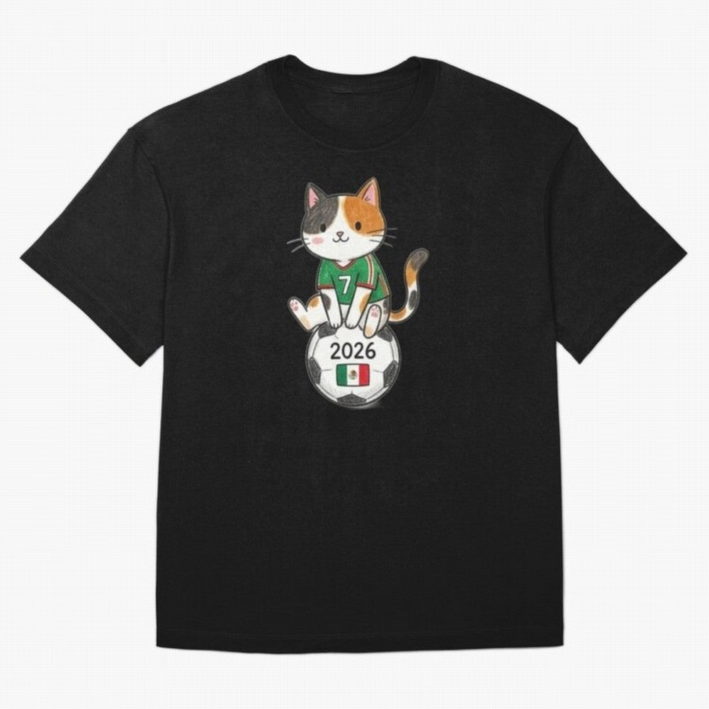 Mexico Soccer Cat #7 - 2026 World Cup Spirit Classic T-Shirt Show Match Day Excitement for Global Football Passion for FIFA World Cup 2026 USA Canada Mexico, Celebrating Cristiano Ronaldo, Haaland and CR7, England, France and Netherlands, Sports