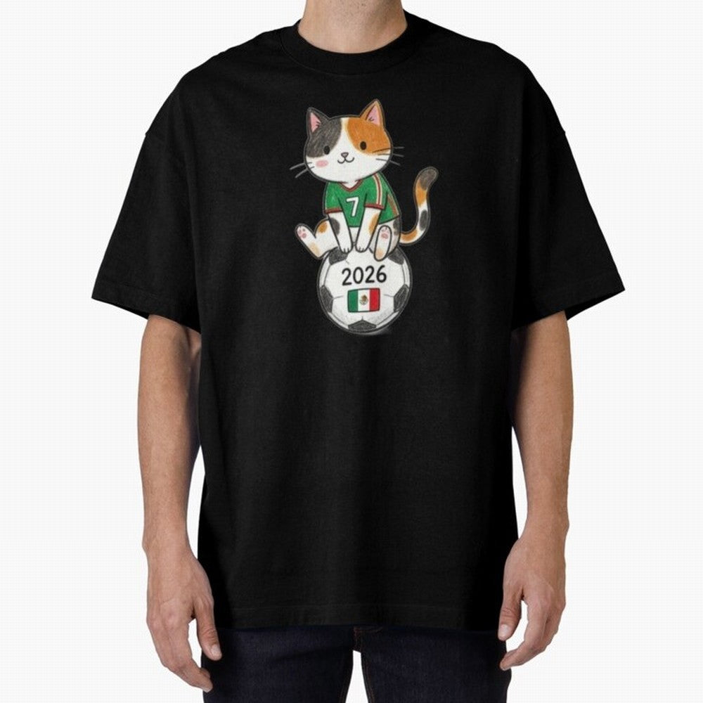 Mexico Soccer Cat #7 - 2026 World Cup Spirit Classic T-Shirt Show Match Day Excitement for Global Football Passion for FIFA World Cup 2026 USA Canada Mexico, Celebrating Cristiano Ronaldo, Haaland and CR7, England, France and Netherlands, Sports