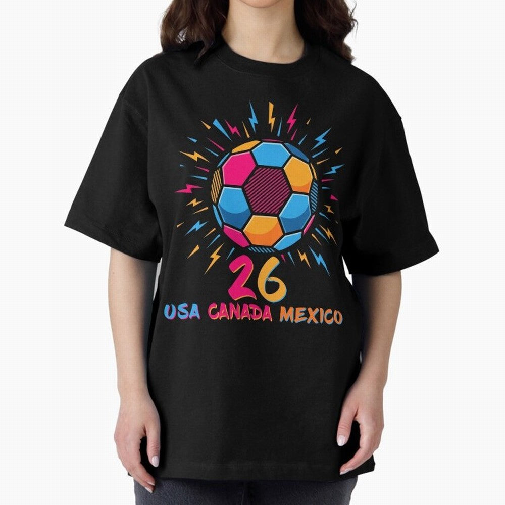2026 Colorful Soccer Ball USA Canada Mexico 26 Classic T-Shirt Bring Trophy Dreams to Match Day Hype around FIFA World Cup 2026, Messi, Neymar and Mbappe, Germany, Tournament Hype, Historic Matchups, Family Viewing Parties and Global Sports Pride;