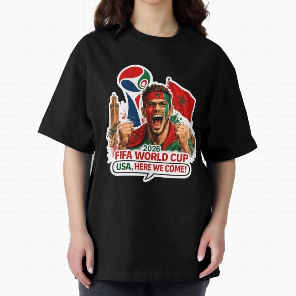 Morocco 2026 World Cup Fan Classic T-Shirt Bring a Champion Mindset to Global Football Passion for FIFA World Cup 2026 USA Canada Mexico, Driven by Messi, Neymar and Mbappe, Spain and Netherlands, Retro Football Energy, Iconic Rivalries, Trophy