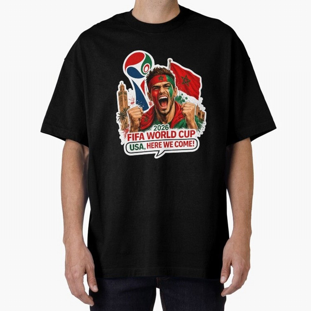 Morocco 2026 World Cup Fan Classic T-Shirt Bring a Champion Mindset to Global Football Passion for FIFA World Cup 2026 USA Canada Mexico, Driven by Messi, Neymar and Mbappe, Spain and Netherlands, Retro Football Energy, Iconic Rivalries, Trophy