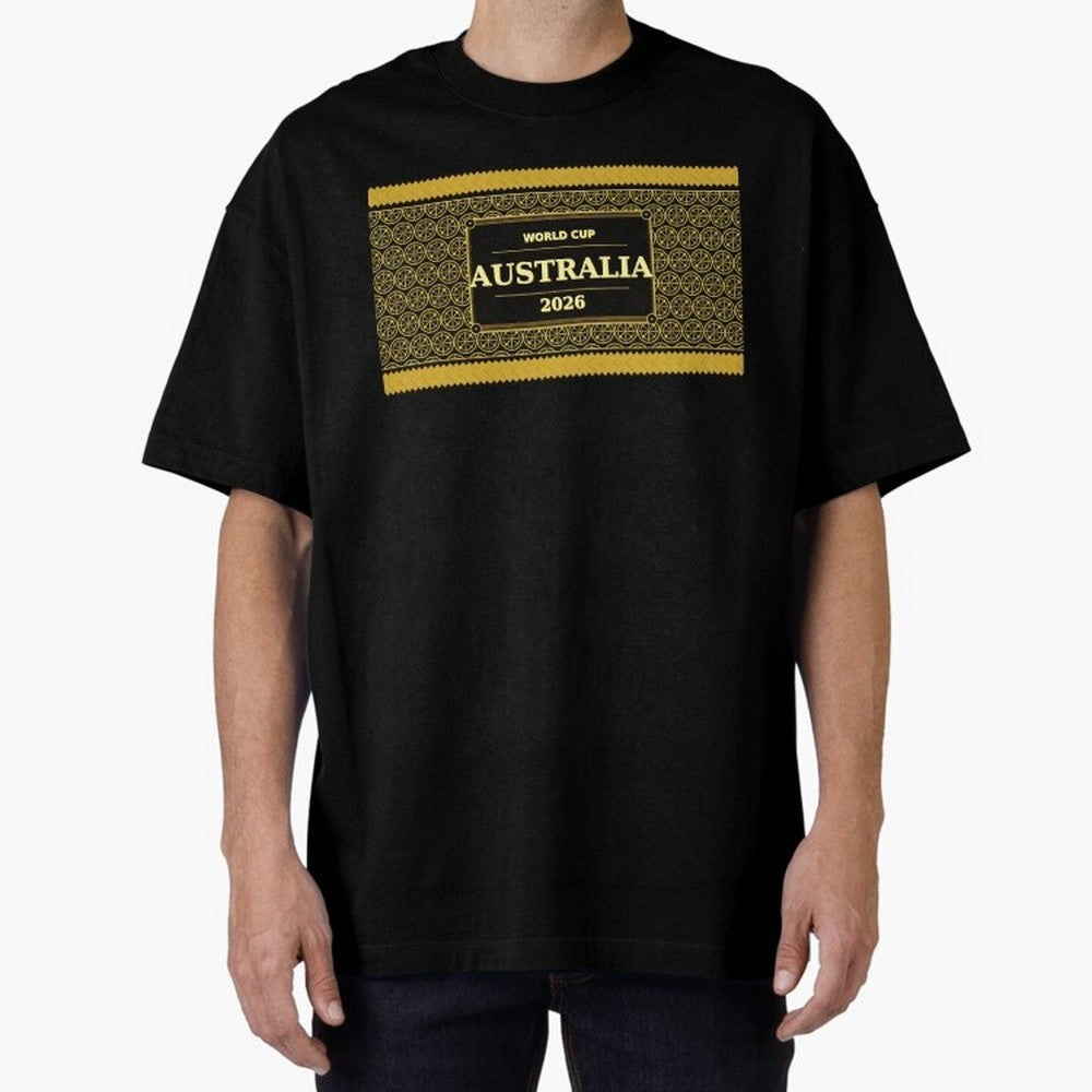 Australia Football Fan 2026 Black Gold Luxury Wrap ¡ª Socceroos Soccer Fan Classic T-Shirt Honor the Beautiful Game during FIFA World Cup 2026 USA Canada Mexico for Fans of Messi, Neymar and Mbappe and Spain and Netherlands, Bringing Worldwide Fan