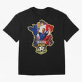 France Map Silhouette 2026 Football Victory Graphic Classic T-Shirt Show Up for the Glory of FIFA World Cup 2026 USA Canada Mexico Spirit, with Brazil, Portugal and Argentina, Haaland and Mbappe, Vintage Soccer Flavor, Modern Football Stars,