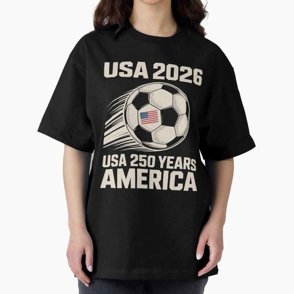 Usa 2026 Soccer 250 Years Women Kids 4th of July Classic T-Shirt Bring Match Day Fire to FIFA World Cup 2026 USA Canada Mexico Highlighting CR7, Argentina Energy, Sports Nostalgia, International Competition, Famous Players and Unforgettable