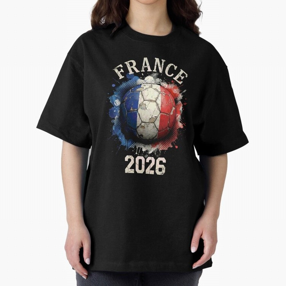 France 2026 Football Art | Vintage Tricolor Soccer Ball Splash Design Classic T-Shirt Bring a Champion Mindset to Global Football Passion for FIFA World Cup 2026 USA Canada Mexico, Inspired by CR7, England and Germany, Championship Spirit, Famous