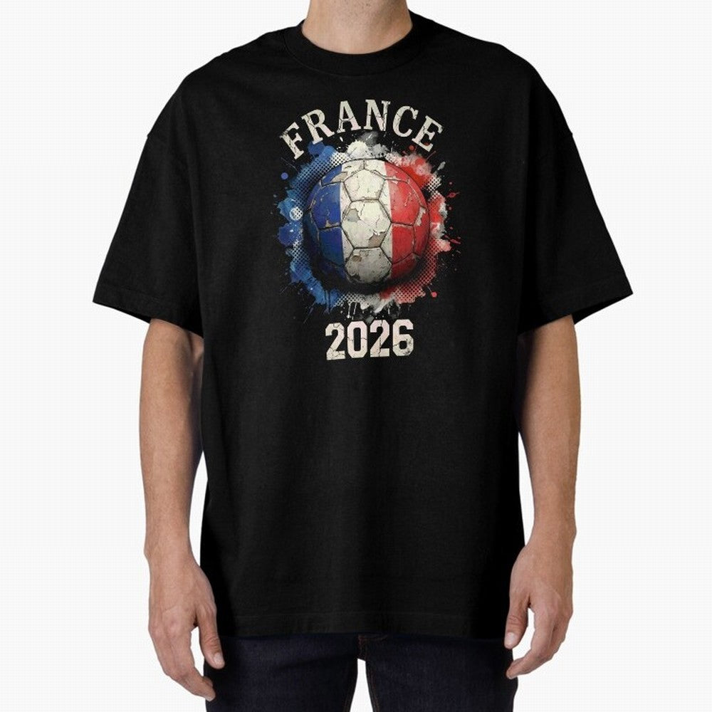 France 2026 Football Art | Vintage Tricolor Soccer Ball Splash Design Classic T-Shirt Bring a Champion Mindset to Global Football Passion for FIFA World Cup 2026 USA Canada Mexico, Inspired by CR7, England and Germany, Championship Spirit, Famous