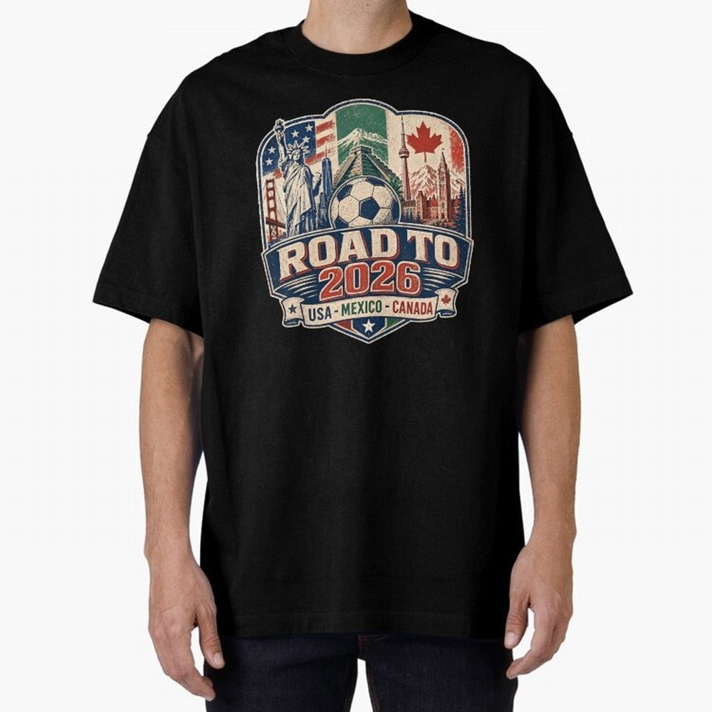 Football 2026 USA Mexico Canada Soccer Championship Fan Art Classic T-Shirt Celebrate Football Heritage in FIFA World Cup 2026 Spirit, Filled with England, France and Netherlands, Haaland and Mbappe, Vintage Soccer Flavor, Modern Football Stars,