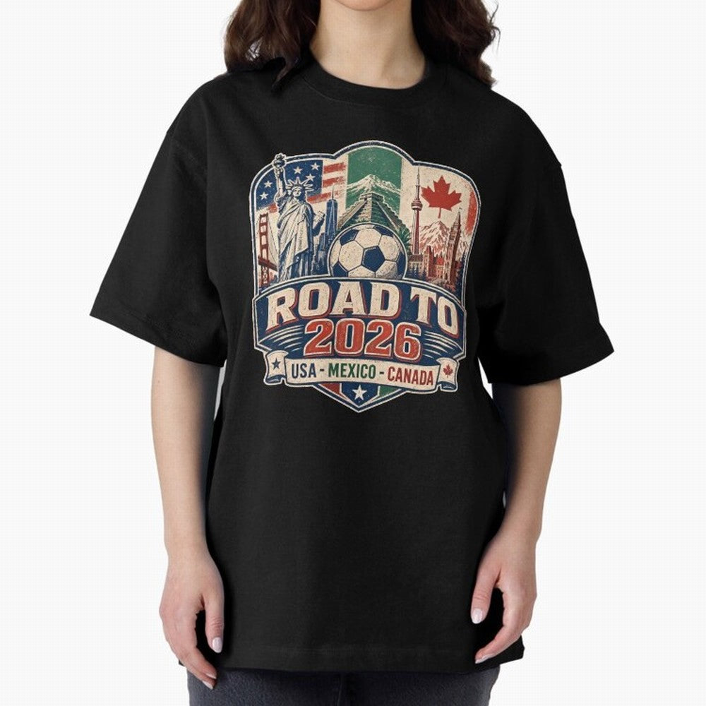 Football 2026 USA Mexico Canada Soccer Championship Fan Art Classic T-Shirt Celebrate Football Heritage in FIFA World Cup 2026 Spirit, Filled with England, France and Netherlands, Haaland and Mbappe, Vintage Soccer Flavor, Modern Football Stars,
