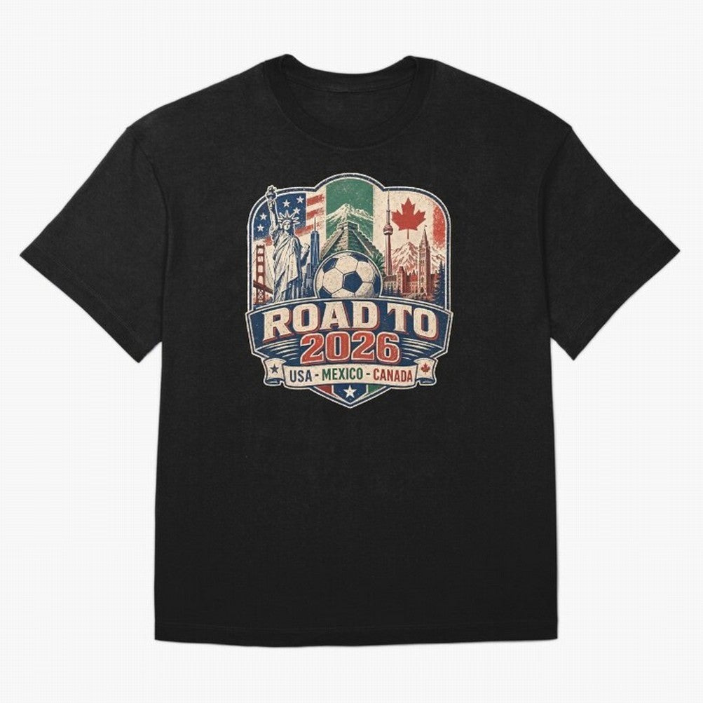 Football 2026 USA Mexico Canada Soccer Championship Fan Art Classic T-Shirt Celebrate Football Heritage in FIFA World Cup 2026 Spirit, Filled with England, France and Netherlands, Haaland and Mbappe, Vintage Soccer Flavor, Modern Football Stars,