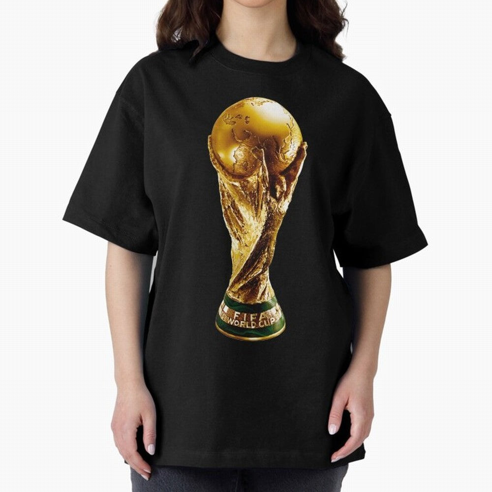 SOCCER TROPHY Classic T-Shirt Enjoy the Biggest Football Party of Global Football Passion for FIFA World Cup 2026 USA Canada Mexico, Highlighting Mbappe, Argentina, Vintage Soccer Flavor, Modern Football Stars, National Flags and Final Night