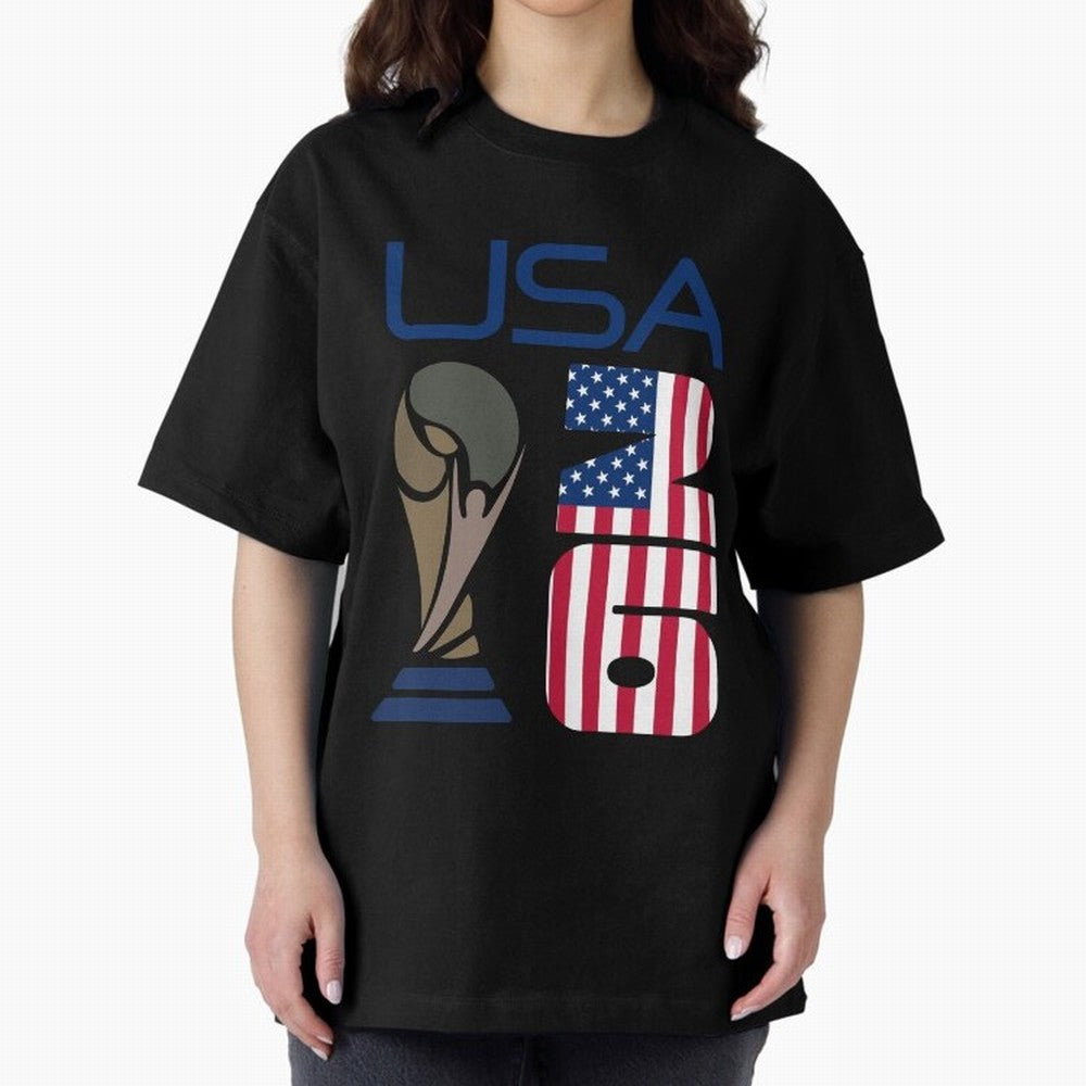 USA 2026 Soccer World Cup Trophy American Flag Design Classic T-Shirt Represent FIFA World Cup 2026 USA Canada Mexico for Fans of CR7 and France and Portugal, Bringing Football Passion, Legendary Performances, Festival Vibes and Supporter