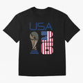 USA 2026 Soccer World Cup Trophy American Flag Design Classic T-Shirt Represent FIFA World Cup 2026 USA Canada Mexico for Fans of CR7 and France and Portugal, Bringing Football Passion, Legendary Performances, Festival Vibes and Supporter