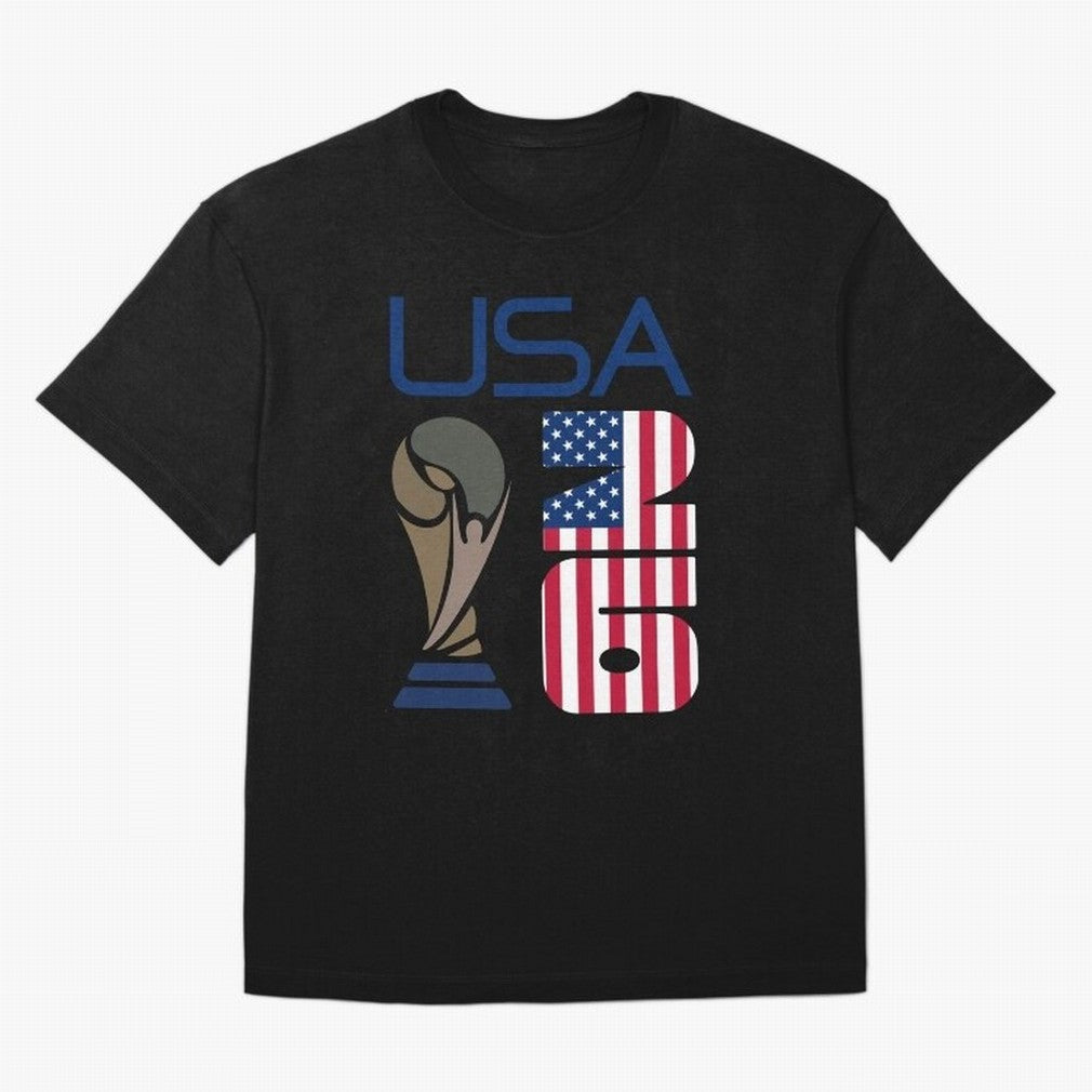 USA 2026 Soccer World Cup Trophy American Flag Design Classic T-Shirt Represent FIFA World Cup 2026 USA Canada Mexico for Fans of CR7 and France and Portugal, Bringing Football Passion, Legendary Performances, Festival Vibes and Supporter