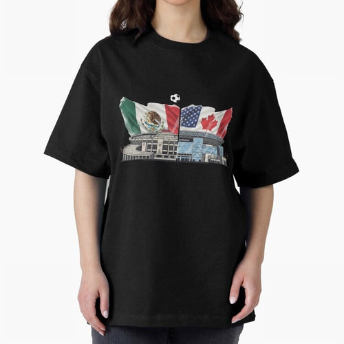 2026 World Cup Opening & Final ¨C Azteca Stadium Mexico & MetLife Stadium USA ¨C Football Design with Mexican, Canadian & US Flags Classic T-Shirt Back the Journey through the FIFA World Cup 2026 USA Canada Mexico Journey through Cristiano Ronaldo,