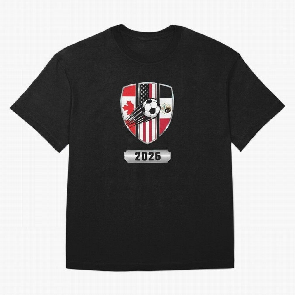 North United America Shield 2026 Cup T-Shirt_82794382 Classic T-Shirt Make Your Look Match FIFA World Cup 2026 USA Canada Mexico Spirit, Driven by Argentina and Brazil, Mbappe and Neymar, Football Passion, Legendary Performances, Festival Vibes and