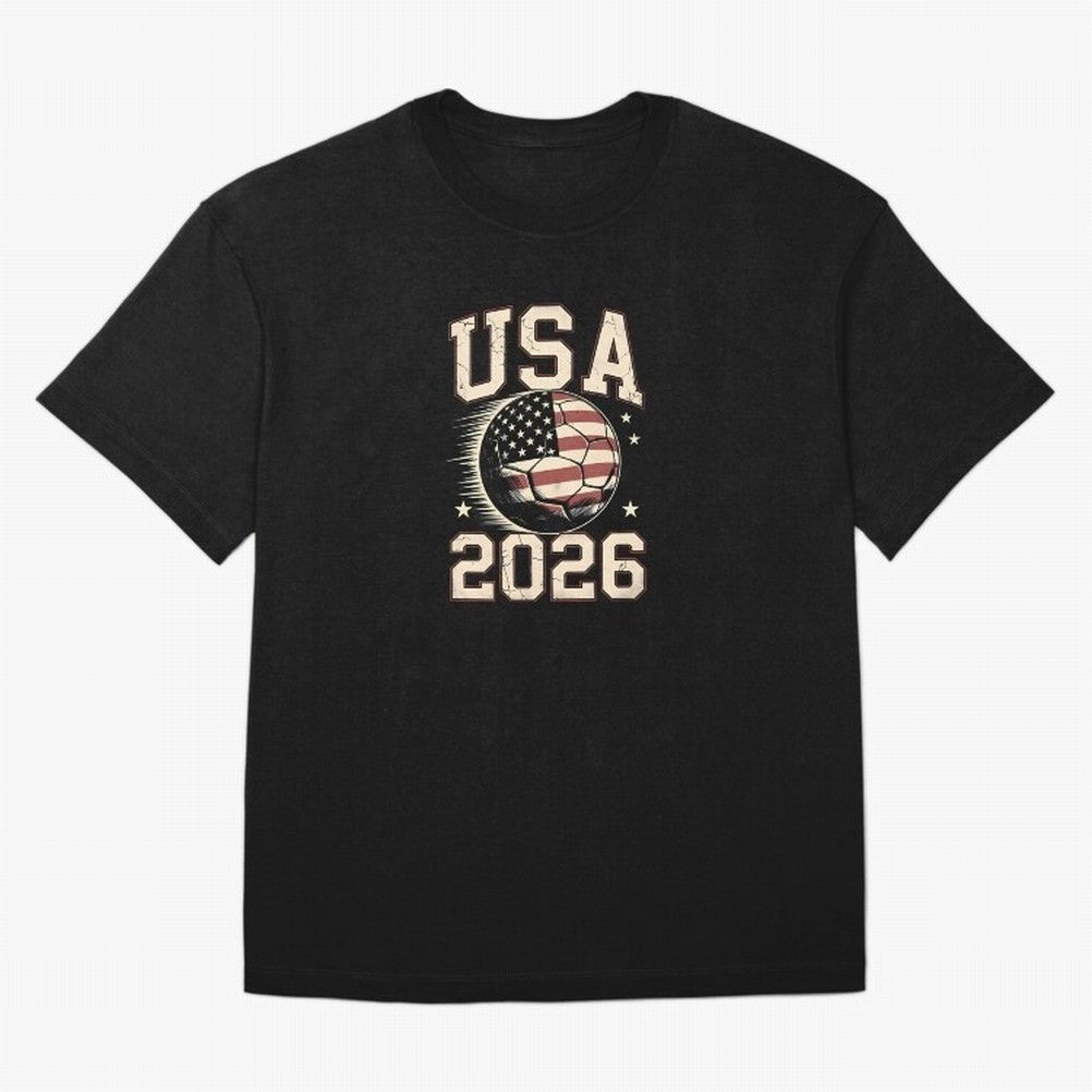 USA Soccer World Cup 2026 American Fan T-Shirt_88555733 Classic T-Shirt Show Your Tournament Heart for FIFA World Cup 2026 USA Canada Mexico Centered on Mbappe and Neymar, Brazil Energy, Retro Football Energy, Iconic Rivalries, Trophy Chase Drama