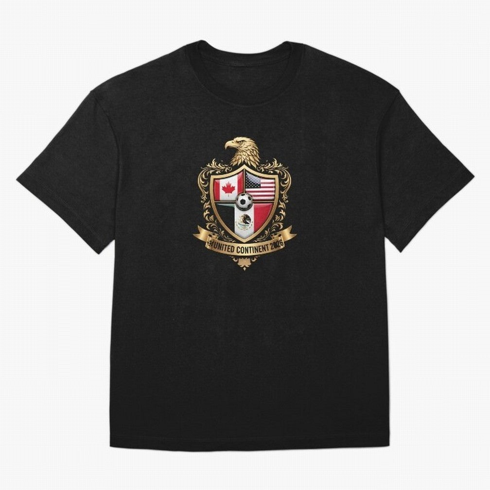 Golden Continental Eagle Soccer World Cup Crest 2026 T-Shirt_83050983 Classic T-Shirt Celebrate Soccer Greatness during FIFA World Cup 2026 for Fans of Messi, Neymar and Mbappe and Portugal, Spain and Germany, Bringing Supporter Pride, Iconic