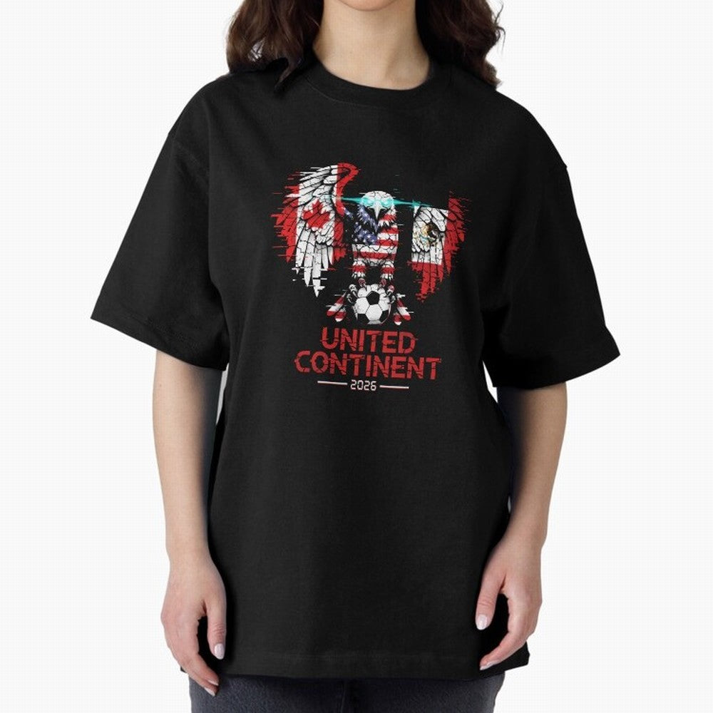 Glitched North America Eagle World Cup Soccer 2026 T-Shirt_83958408 Classic T-Shirt Celebrate Global Football Passion for FIFA World Cup 2026 USA Canada Mexico, Centered on CR7, Brazil, Portugal and Argentina, Game Day Rituals, Football Legends,
