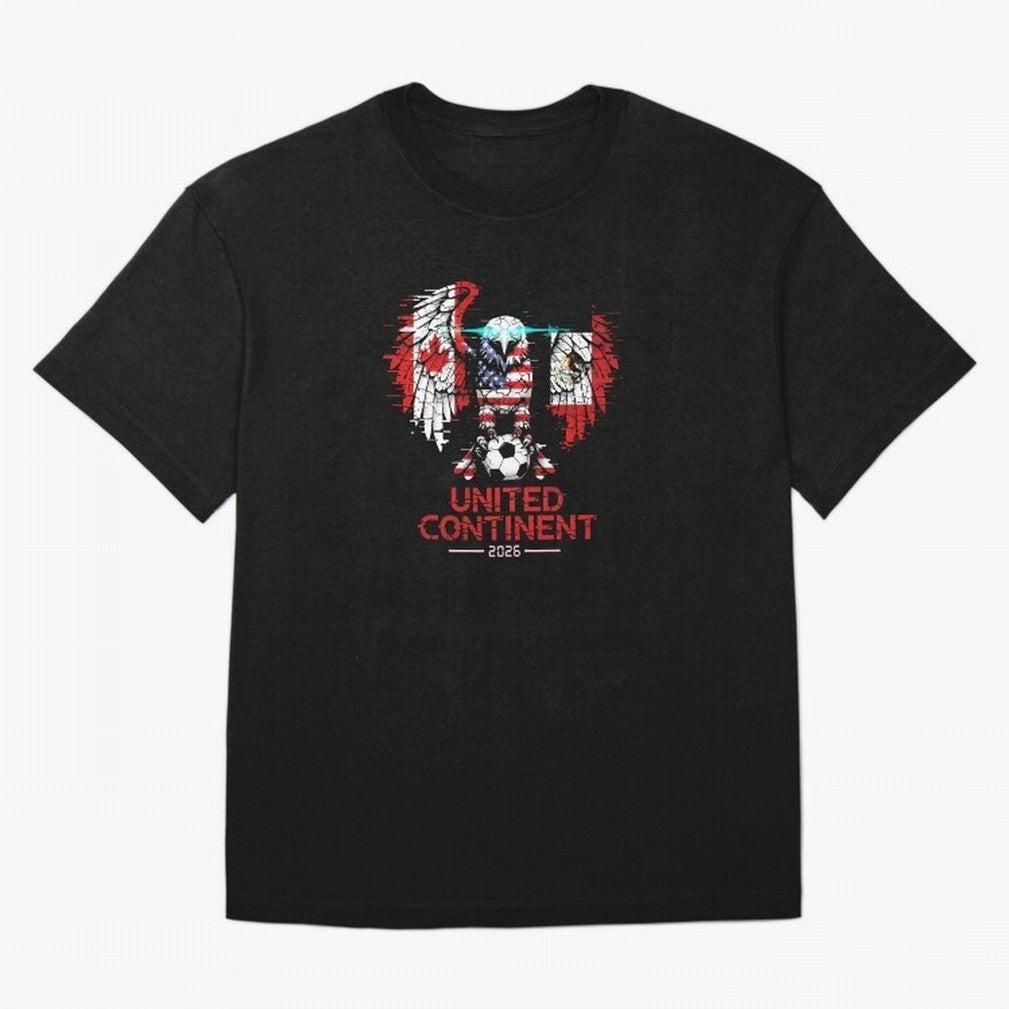 Glitched North America Eagle World Cup Soccer 2026 T-Shirt_83958408 Classic T-Shirt Celebrate Global Football Passion for FIFA World Cup 2026 USA Canada Mexico, Centered on CR7, Brazil, Portugal and Argentina, Game Day Rituals, Football Legends,