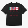 2026 World Cup Opening & Final ¨C Azteca Stadium Mexico & MetLife Stadium USA ¨C Football Design with Mexican, Canadian & US Flags Classic T-Shirt Celebrate Fan Culture around Match Day Hype around FIFA World Cup 2026 Group Stage, Neymar, Spain,