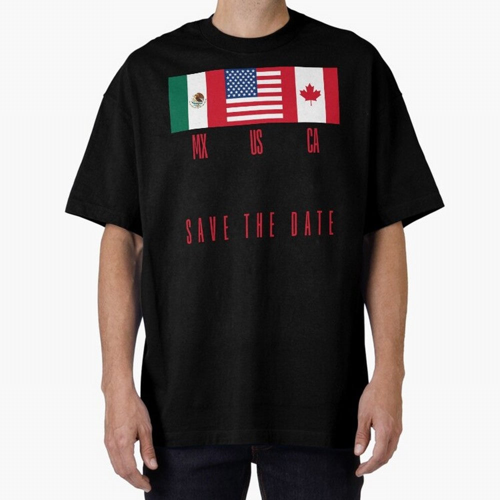 2026 World Cup Opening & Final ¨C Azteca Stadium Mexico & MetLife Stadium USA ¨C Football Design with Mexican, Canadian & US Flags Classic T-Shirt Celebrate Fan Culture around Match Day Hype around FIFA World Cup 2026 Group Stage, Neymar, Spain,