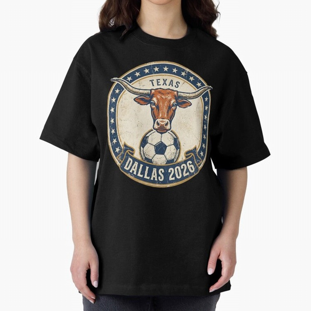 Dallas Texas 2026 World Cup Host City Vintage Football Badge Classic T-Shirt Make the Season About Global Football Passion for FIFA World Cup 2026 USA Canada Mexico, with Haaland, Spain and Netherlands, Game Day Rituals, Football Legends, Country