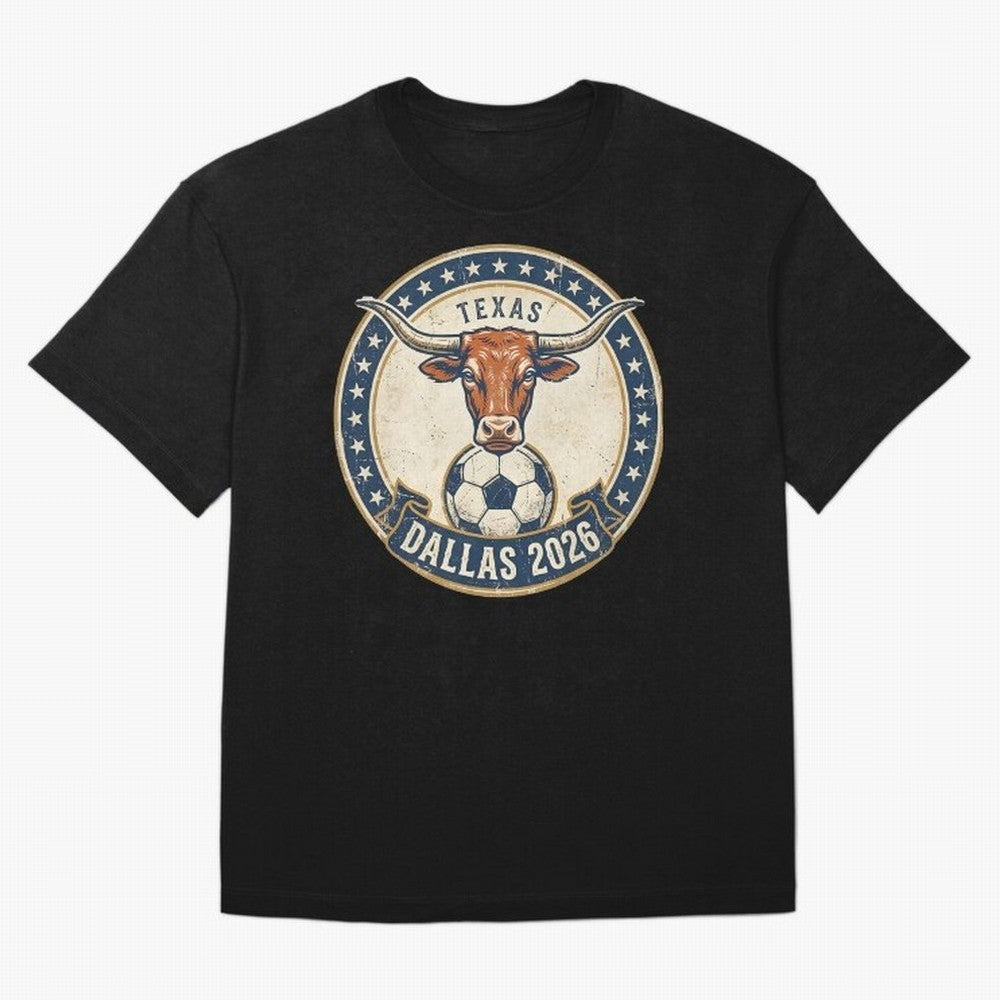 Dallas Texas 2026 World Cup Host City Vintage Football Badge Classic T-Shirt Make the Season About Global Football Passion for FIFA World Cup 2026 USA Canada Mexico, with Haaland, Spain and Netherlands, Game Day Rituals, Football Legends, Country