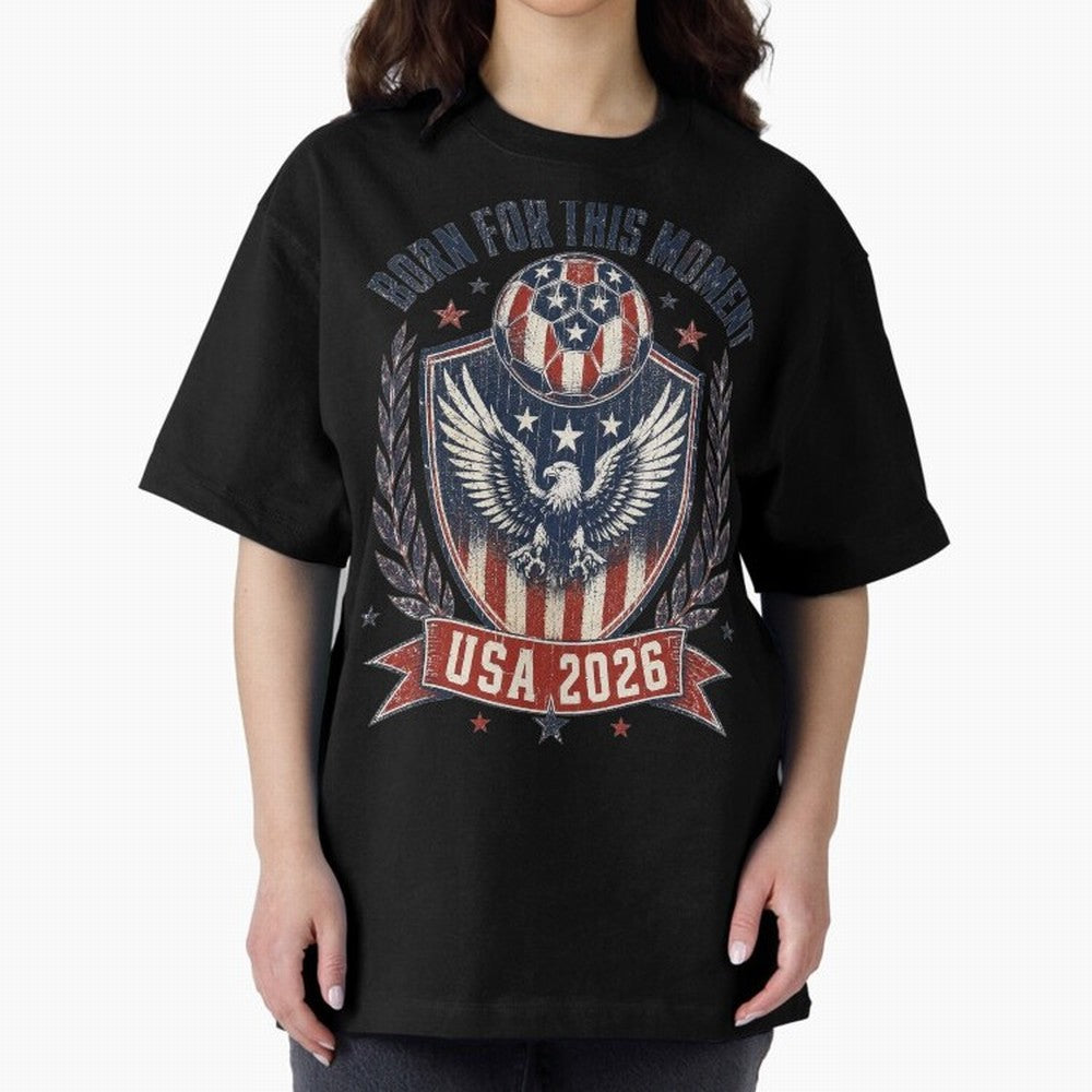 Born For This Moment USA 2026 World Cup Soccer T-Shirt Classic T-Shirt Support Your Favorite Stars during the FIFA World Cup 2026 USA Canada Mexico Journey through Neymar, Haaland and Cristiano Ronaldo Highlights, Spain Pride, Classic Soccer
