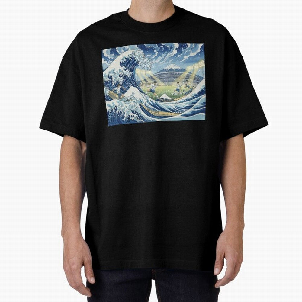 Soccer Players in Hokusai Waves Japan Classic T-Shirt Follow the Road to Global Football Passion for FIFA World Cup 2026 Group Stage, Centered on Cristiano Ronaldo, Haaland and CR7, Portugal, Game Day Rituals, Football Legends, Country Pride and
