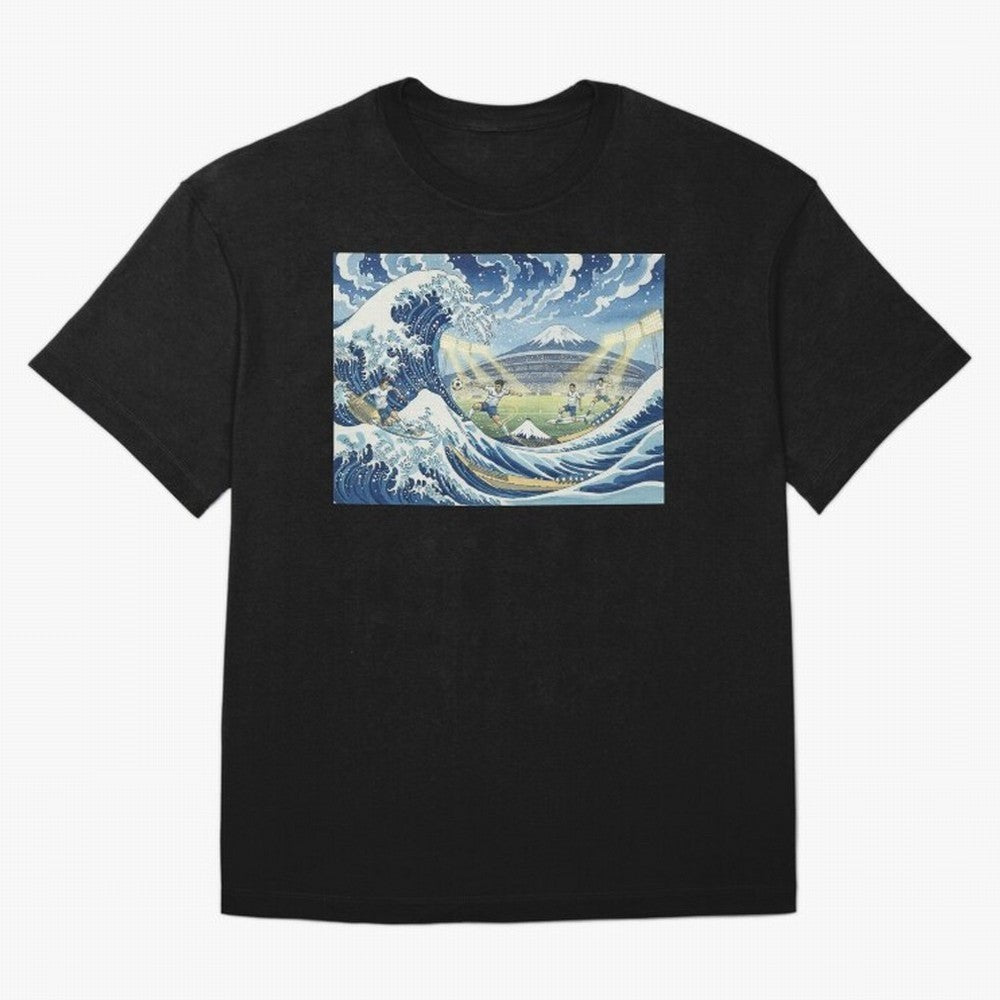 Soccer Players in Hokusai Waves Japan Classic T-Shirt Follow the Road to Global Football Passion for FIFA World Cup 2026 Group Stage, Centered on Cristiano Ronaldo, Haaland and CR7, Portugal, Game Day Rituals, Football Legends, Country Pride and