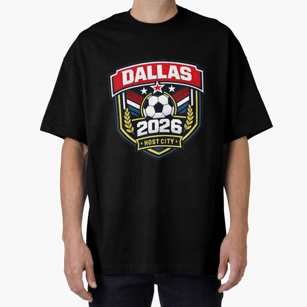Dallas 2026 Host City Emblem with Laurel Classic T-Shirt Bring the FIFA World Cup 2026 USA Canada Mexico Journey through Cristiano Ronaldo Highlights, Brazil, Portugal and Argentina Pride, Stadium Memories, Football Loyalty, International Chants