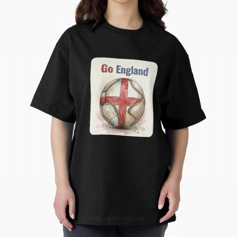 Go England Soccer Ball Flag | English Football Fan Graphic Tee Classic T-Shirt Remember Iconic Moments from FIFA World Cup 2026 USA Canada Mexico for Fans of Haaland and Mbappe and Argentina, France and Brazil, Bringing Tournament Hype, Historic