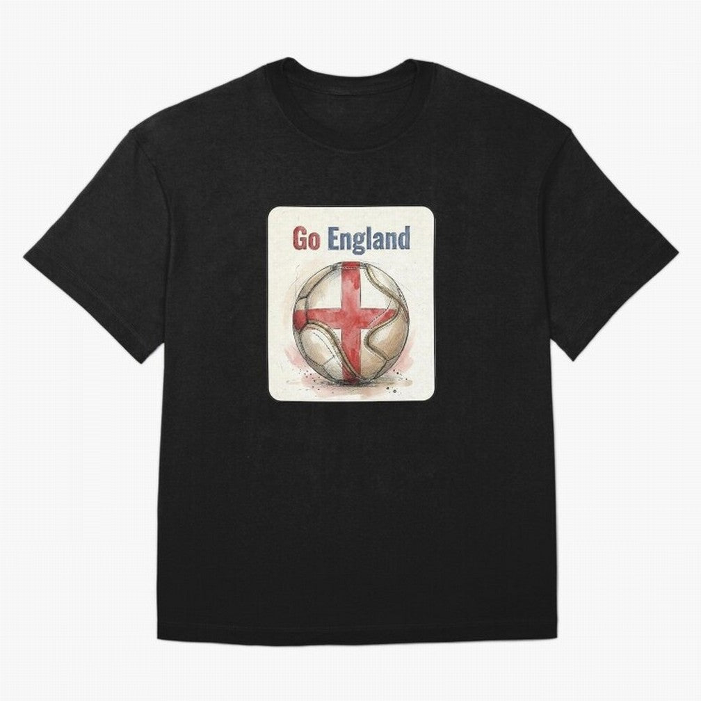 Go England Soccer Ball Flag | English Football Fan Graphic Tee Classic T-Shirt Remember Iconic Moments from FIFA World Cup 2026 USA Canada Mexico for Fans of Haaland and Mbappe and Argentina, France and Brazil, Bringing Tournament Hype, Historic
