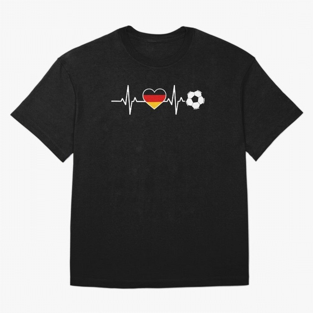 Germany Football Heartbeat | Deutschland Soccer Fan EKG Classic T-Shirt Join FIFA World Cup 2026 Group Stage Spirit, with England, France and Netherlands, Neymar, Haaland and Cristiano Ronaldo, Retro Football Energy, Iconic Rivalries, Trophy Chase