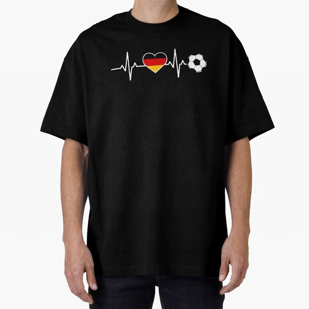 Germany Football Heartbeat | Deutschland Soccer Fan EKG Classic T-Shirt Join FIFA World Cup 2026 Group Stage Spirit, with England, France and Netherlands, Neymar, Haaland and Cristiano Ronaldo, Retro Football Energy, Iconic Rivalries, Trophy Chase