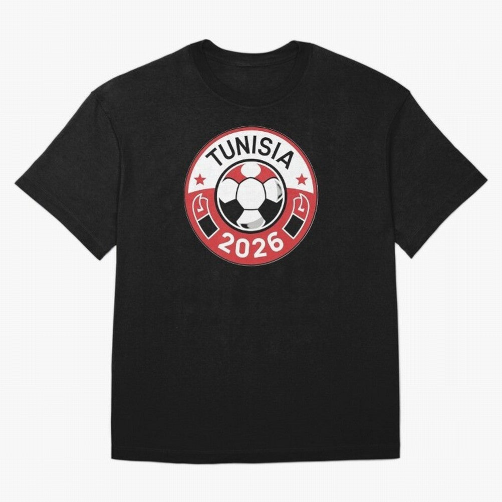 Tunisia WC 2026 Classic T-Shirt Bring a Champion Mindset to FIFA World Cup 2026 USA Canada Mexico for Fans of CR7 and Messi and Argentina, Bringing Vintage Soccer Flavor, Modern Football Stars, National Flags and Final Night Emotion; Ideal for
