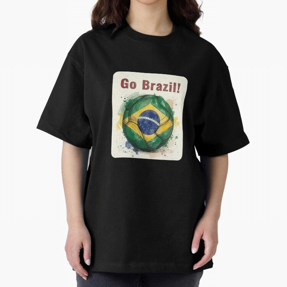 Go Brazil Soccer Ball Flag | Brazilian Football Fan Graphic Tee Classic T-Shirt Keep the Match Day Mood of FIFA World Cup 2026 Group Stage for Fans of Haaland and Portugal, Spain and Germany, Bringing Football Festival Excitement, Trophy Ambitions,