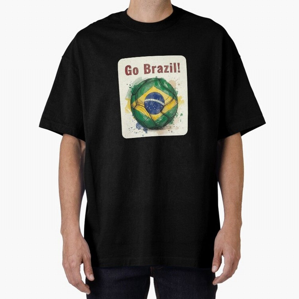 Go Brazil Soccer Ball Flag | Brazilian Football Fan Graphic Tee Classic T-Shirt Keep the Match Day Mood of FIFA World Cup 2026 Group Stage for Fans of Haaland and Portugal, Spain and Germany, Bringing Football Festival Excitement, Trophy Ambitions,