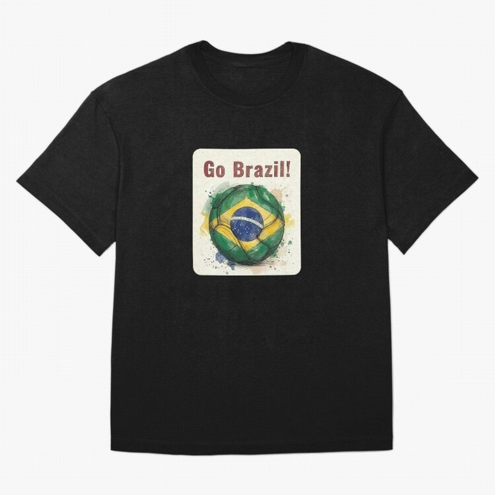 Go Brazil Soccer Ball Flag | Brazilian Football Fan Graphic Tee Classic T-Shirt Keep the Match Day Mood of FIFA World Cup 2026 Group Stage for Fans of Haaland and Portugal, Spain and Germany, Bringing Football Festival Excitement, Trophy Ambitions,