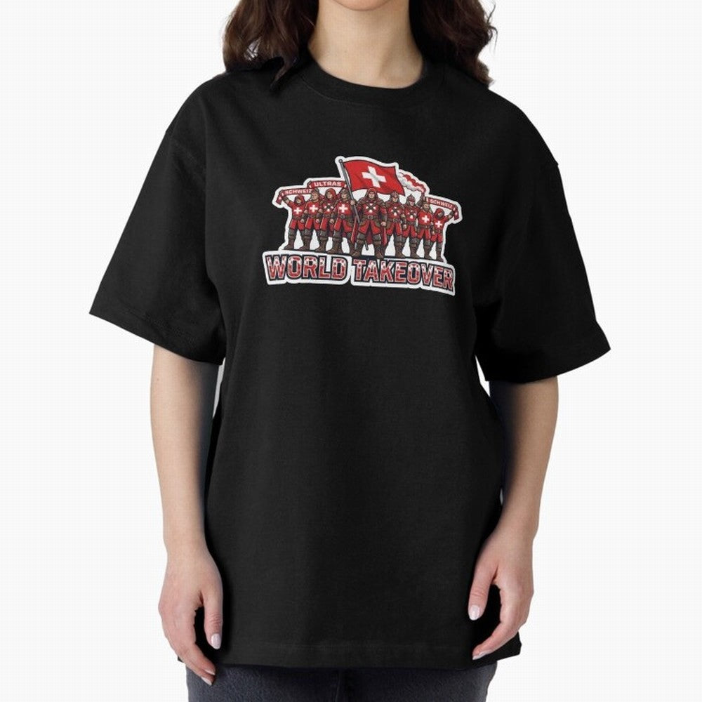 Switzerland Soccer Fans Power Rise Sticker 2026 Football Supporters Classic T-Shirt Show Match Day Excitement for the FIFA World Cup 2026 Journey through Haaland and Mbappe Highlights, Spain Pride, Stadium Chants, National Pride, Trophy Dreams and