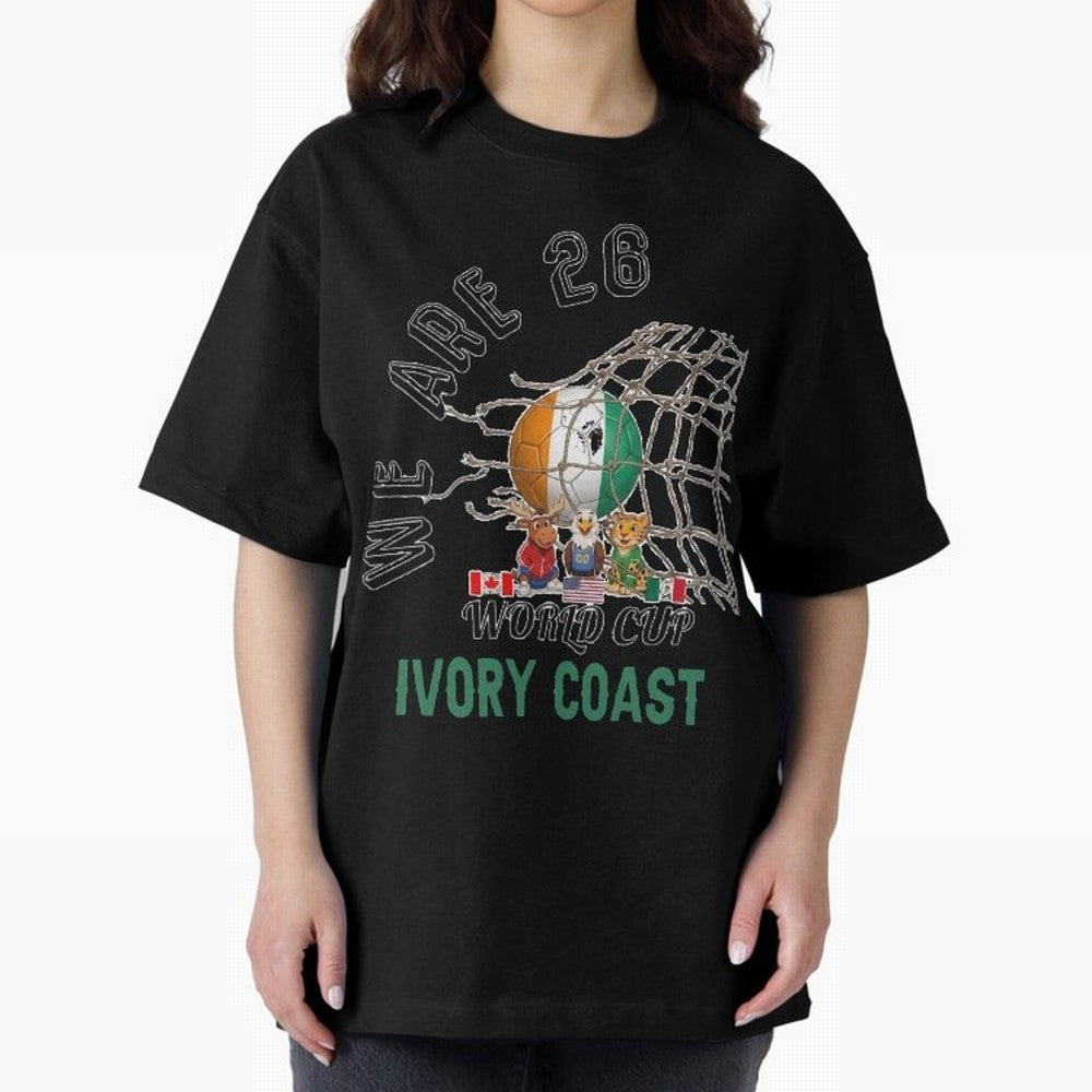 World cup 26 - Ivory Coast Classic T-Shirt Stand Out with Spirit from Global Football Passion for FIFA World Cup 2026 USA Canada Mexico, Capturing Messi and Cristiano Ronaldo, England, Vintage Soccer Flavor, Modern Football Stars, National Flags
