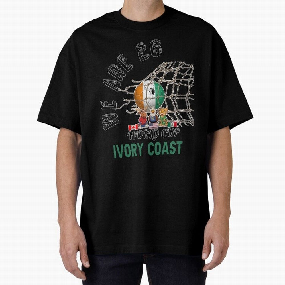 World cup 26 - Ivory Coast Classic T-Shirt Stand Out with Spirit from Global Football Passion for FIFA World Cup 2026 USA Canada Mexico, Capturing Messi and Cristiano Ronaldo, England, Vintage Soccer Flavor, Modern Football Stars, National Flags