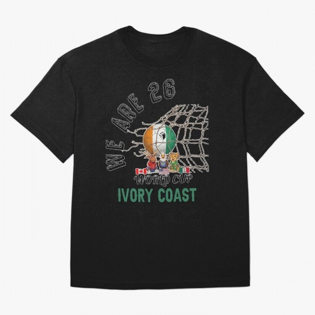 World cup 26 - Ivory Coast Classic T-Shirt Stand Out with Spirit from Global Football Passion for FIFA World Cup 2026 USA Canada Mexico, Capturing Messi and Cristiano Ronaldo, England, Vintage Soccer Flavor, Modern Football Stars, National Flags