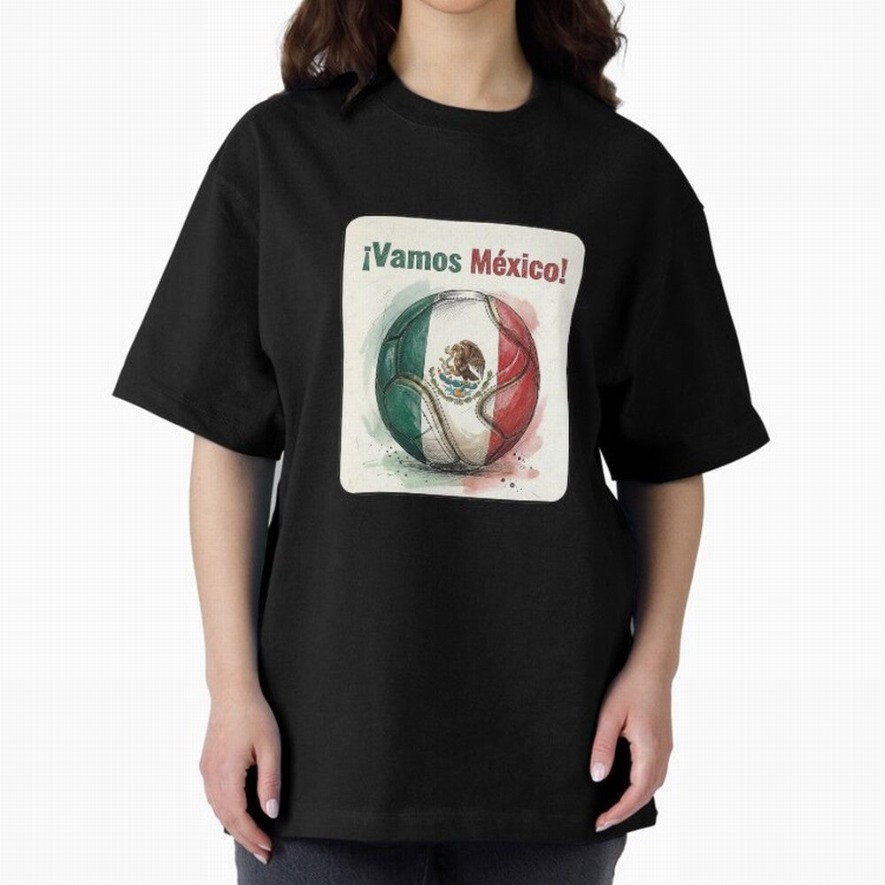 Vamos Mexico Soccer Ball Flag | Mexican Football Fan Graphic Tee Classic T-Shirt Carry the Dream of FIFA World Cup 2026 Group Stage for Fans of Messi and France, Bringing Football History, Final Match Energy, Crowd Noise and Once in a Lifetime