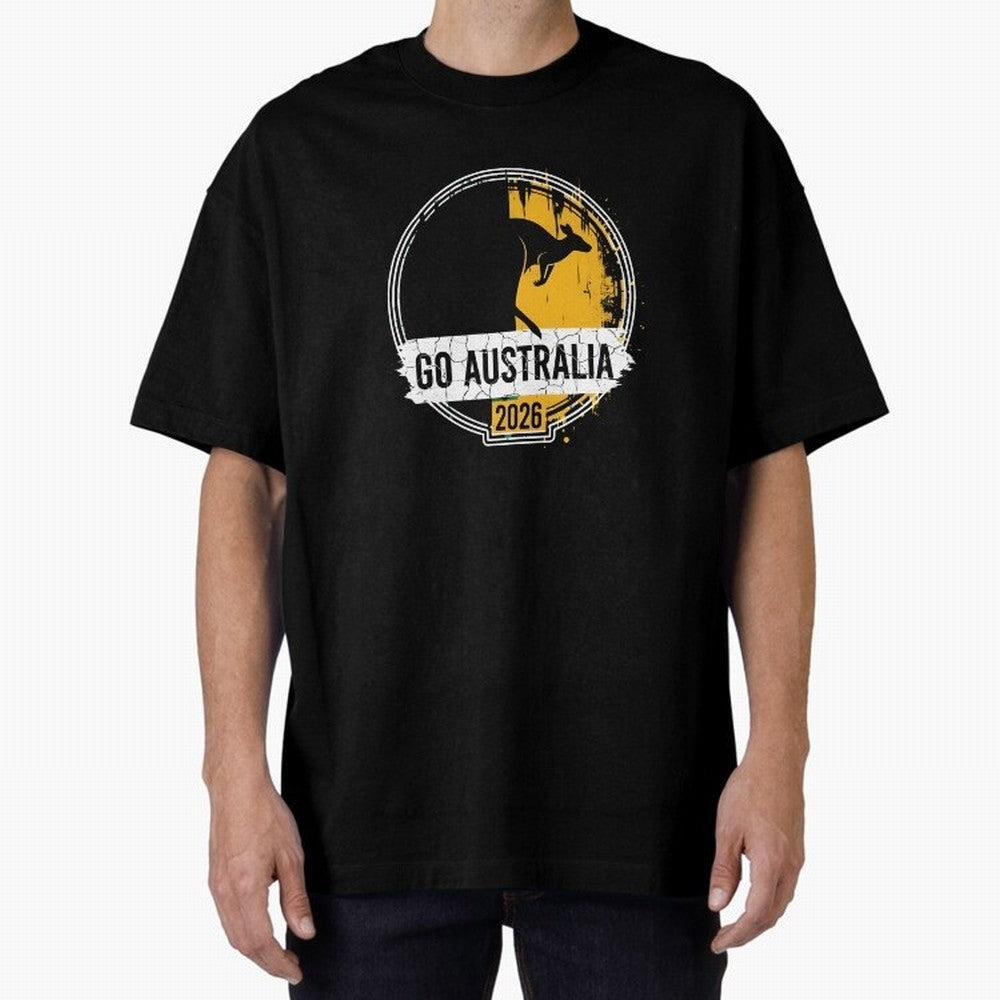 Golden Green Kangaroo Emblem Go Australia 2026 Supporter Design T-Shirt_83662099 Classic T-Shirt Support the Legends of FIFA World Cup 2026 USA Canada Mexico Spirit, Inspired by Germany, Mbappe, Soccer Culture, Superstar Moments, National Team