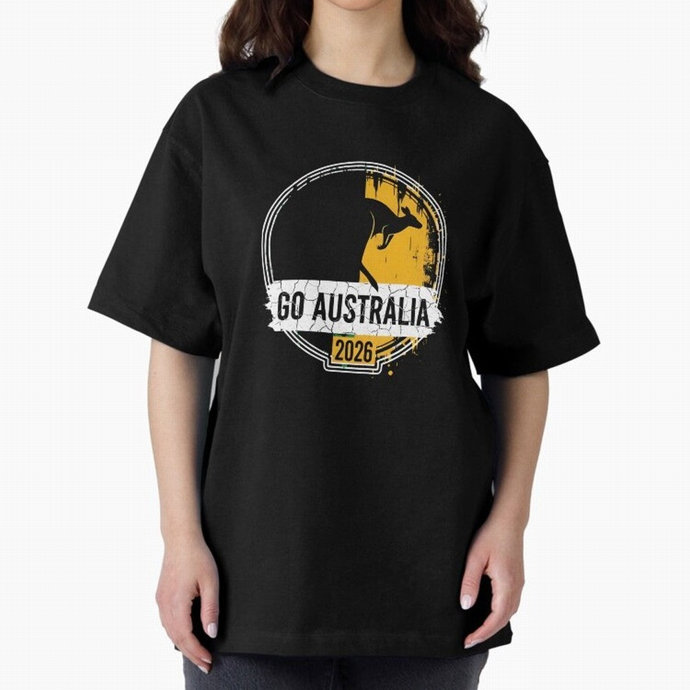 Golden Green Kangaroo Emblem Go Australia 2026 Supporter Design T-Shirt_83662099 Classic T-Shirt Support the Legends of FIFA World Cup 2026 USA Canada Mexico Spirit, Inspired by Germany, Mbappe, Soccer Culture, Superstar Moments, National Team