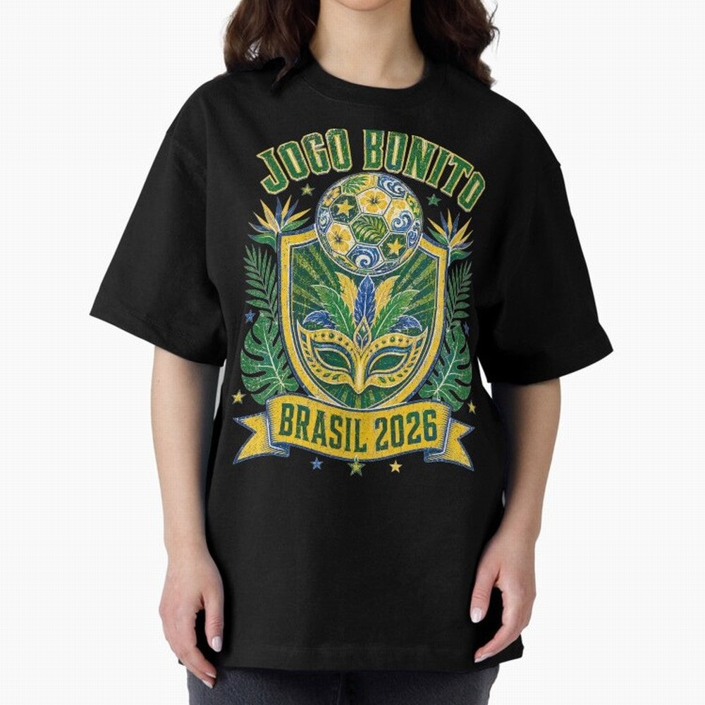 Jogo Bonito Brasil 2026 World Cup Soccer T-Shirt Classic T-Shirt Stand with FIFA World Cup 2026 USA Canada Mexico Centered on Haaland and Mbappe, Netherlands Energy, Goal Celebration Energy, Supporter Heritage, Football Icons and Worldwide