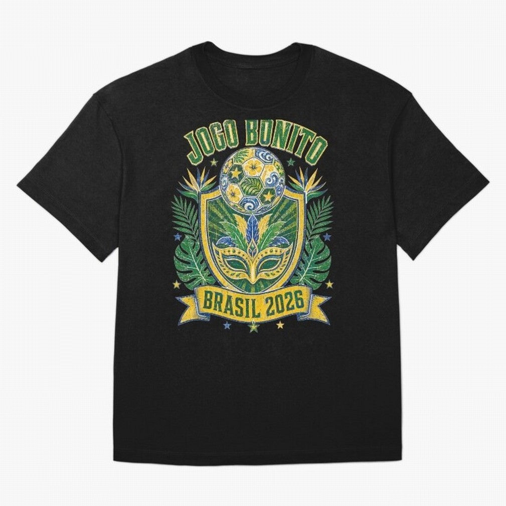 Jogo Bonito Brasil 2026 World Cup Soccer T-Shirt Classic T-Shirt Stand with FIFA World Cup 2026 USA Canada Mexico Centered on Haaland and Mbappe, Netherlands Energy, Goal Celebration Energy, Supporter Heritage, Football Icons and Worldwide