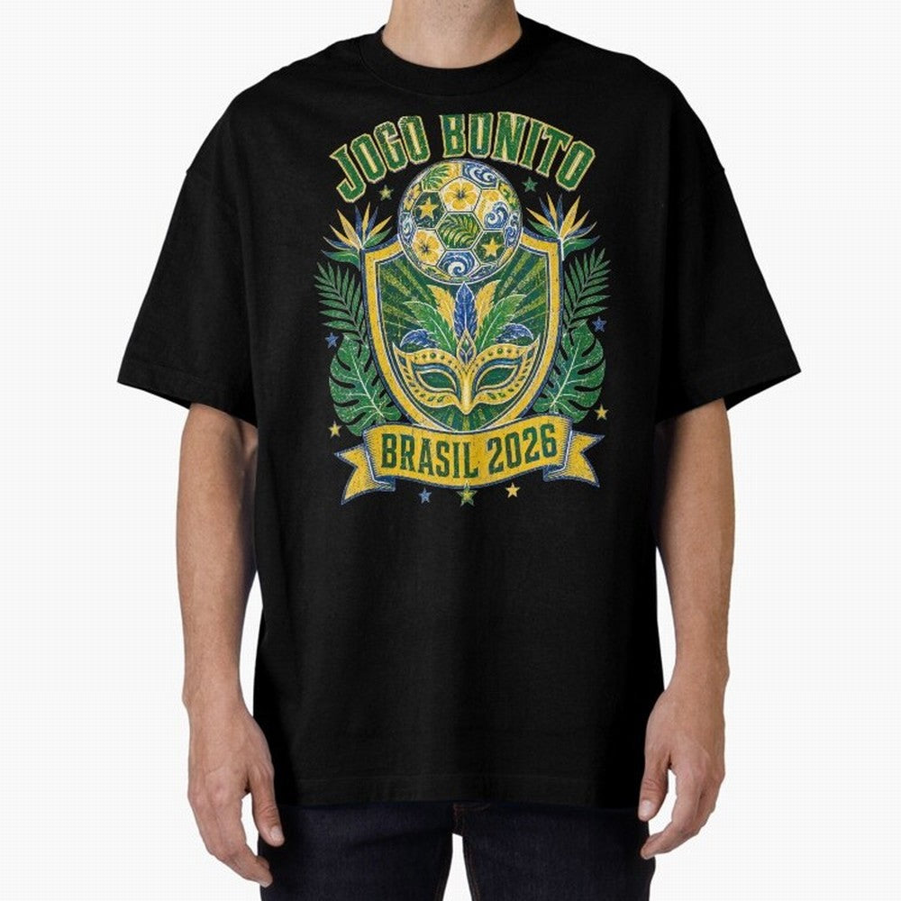 Jogo Bonito Brasil 2026 World Cup Soccer T-Shirt Classic T-Shirt Stand with FIFA World Cup 2026 USA Canada Mexico Centered on Haaland and Mbappe, Netherlands Energy, Goal Celebration Energy, Supporter Heritage, Football Icons and Worldwide